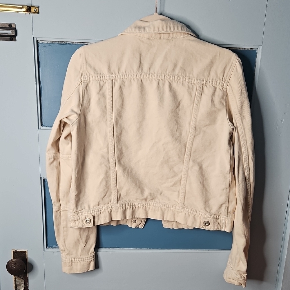 Free People Rumors Women's Cream Denim Jacket Small - Picture 6 of 11